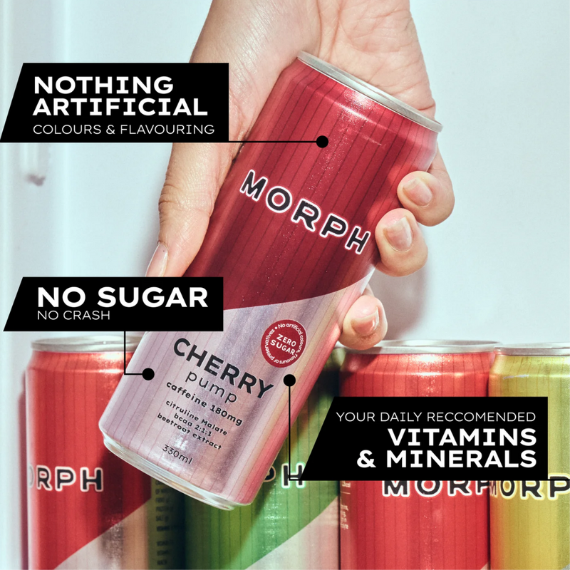 Morph Pump Zero Sugar Energy Drink Cherry 330ml - Case of 12