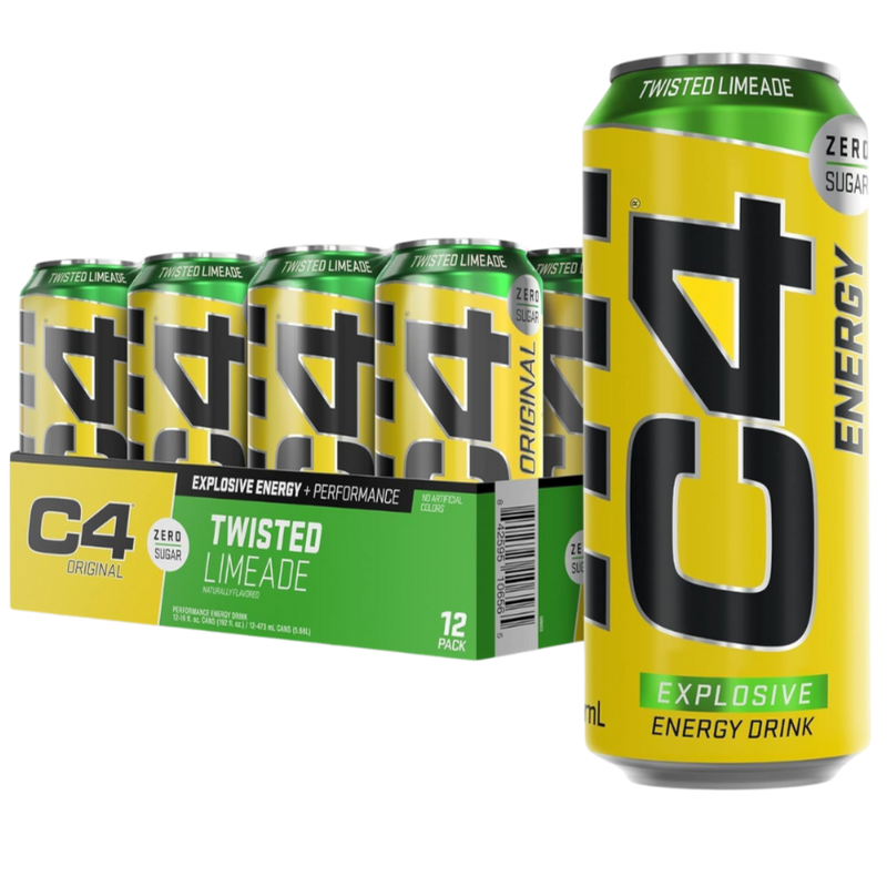 C4 Energy Drink Twisted Limeade Flavour 500ml - Case of 12
