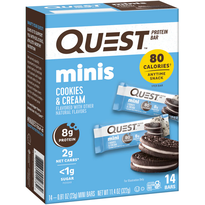 Quest Mini Cookies & Cream Protein bar 23g - Case of 14