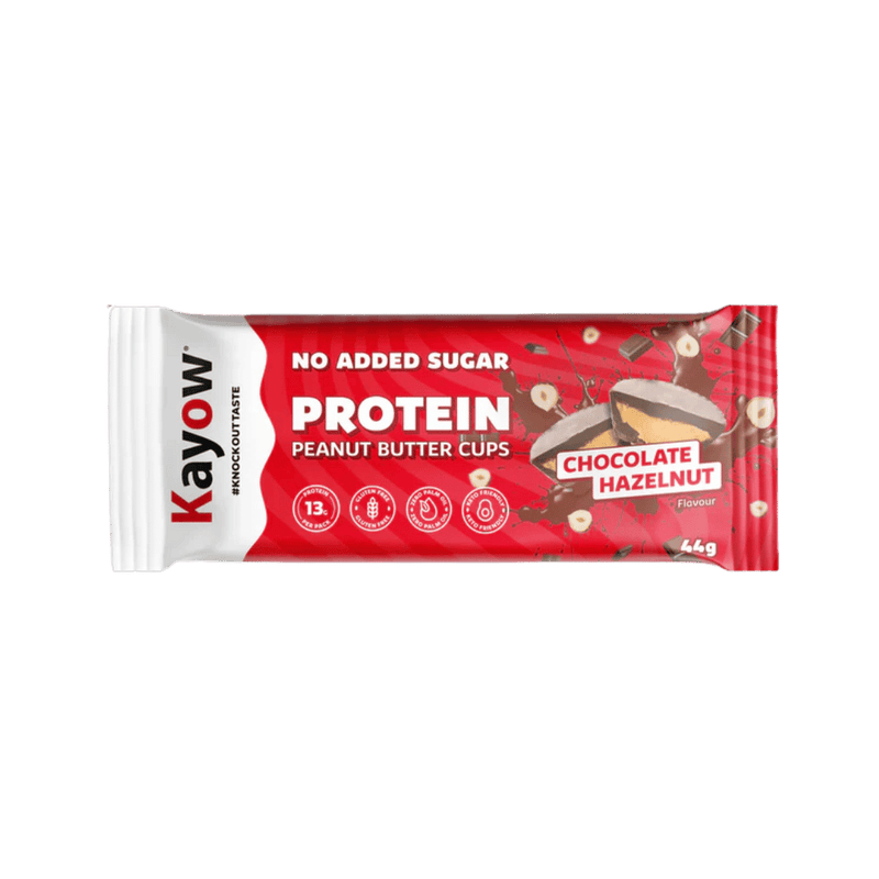 Kayow No Added Sugar High Protein Hazelnut Flavour Peanut Butter Cups 44g - Case of 12