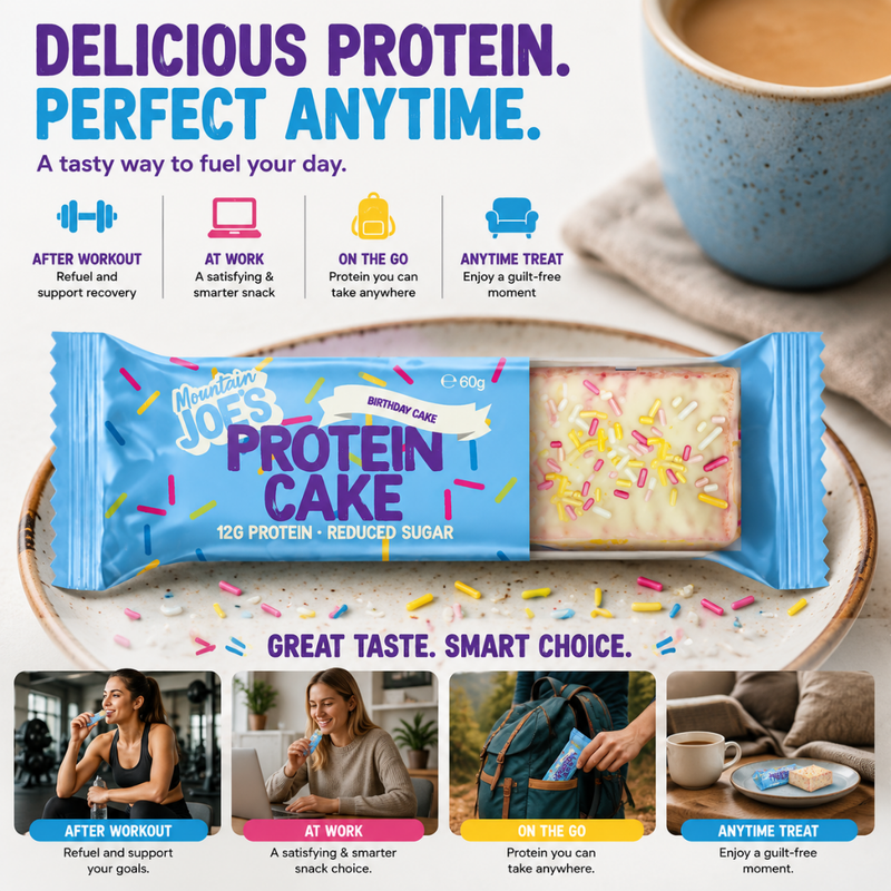 Mountain Joe's Birthday Cake Protein Cake 60g - Case of 10