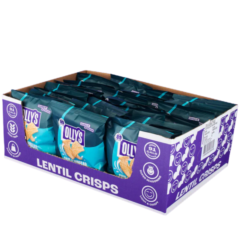 Olly's Salt & Vinegar flavour Lentil Crisps 20g - Case of 24