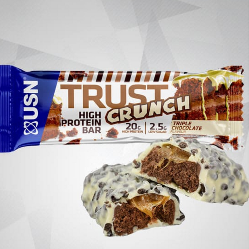 USN Trust Crunch Triple Chocolate Flavour High Protein Bar 60g - Case of 12