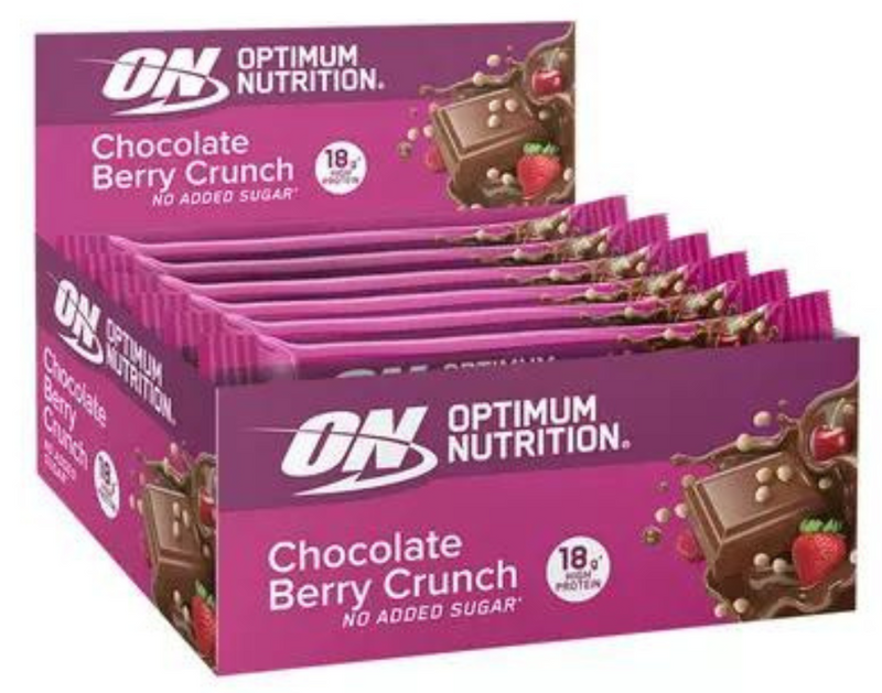 Optimum Nutrition Chocolate Berry Crunch High Protein Bar 55g - Case of 12