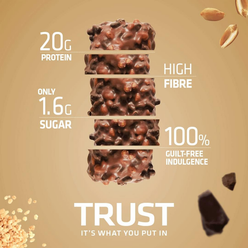 USN Trust Crunch Fudge Brownie Flavour High Protein Bar 60g - Case of 12