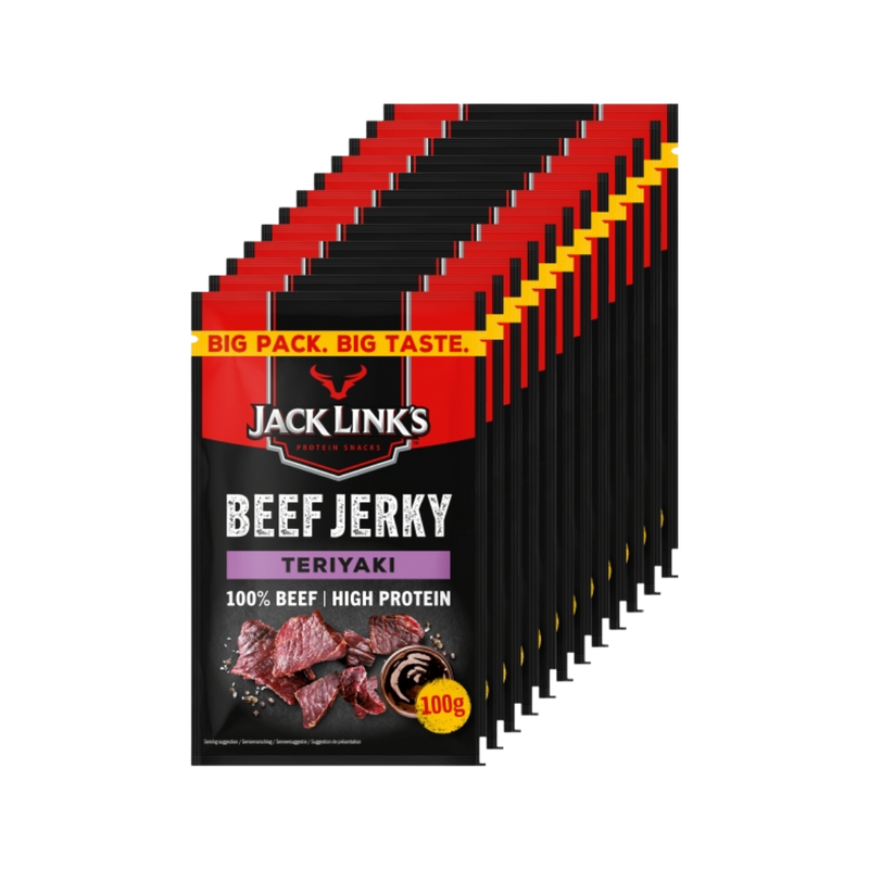 Jack Links Teriyaki Jerky 100g ClipStrip x 12 Packs