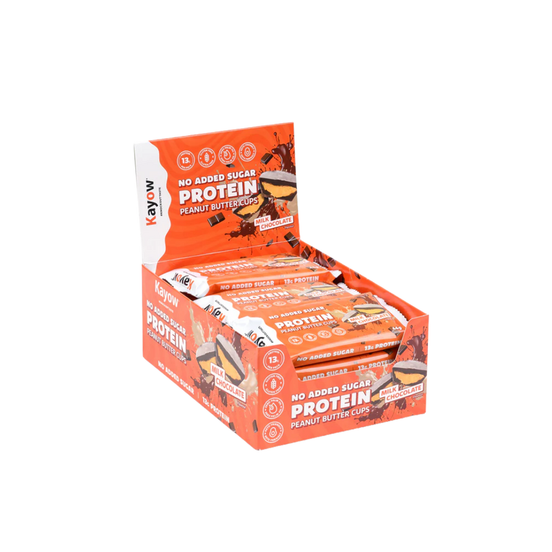 Kayow No Added Sugar Protein Peanut Butter Cups – Milk Chocolate 44g - Case of 12