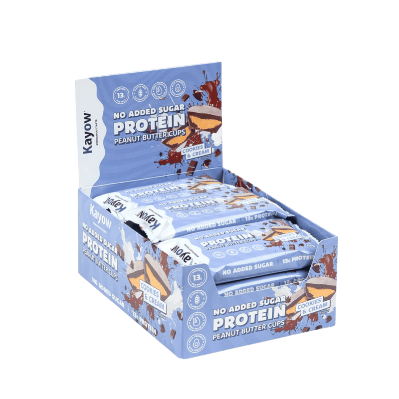 Kayow No Added Sugar High Protein Cookies & Cream Peanut Butter Cups 44g - Case of 12