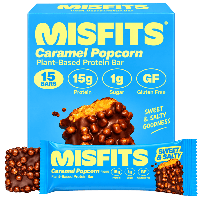 Misfits Caramel Popcorn Protein bars 50g - Case of 15