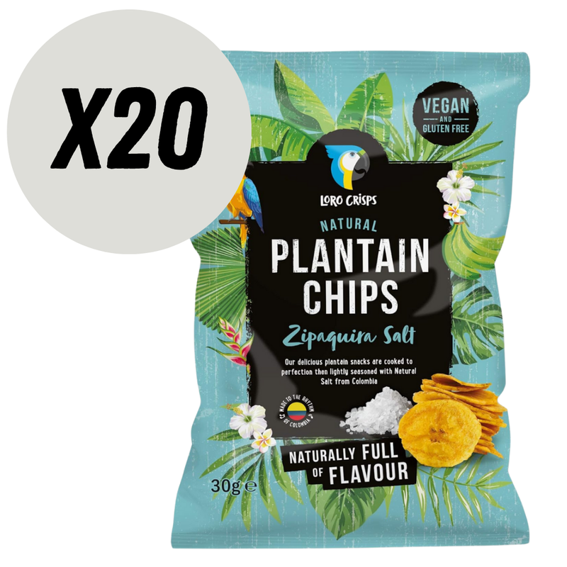Loro Crisps Zipaquira Salt flavour Plantain Crisps 30g - Case of 20