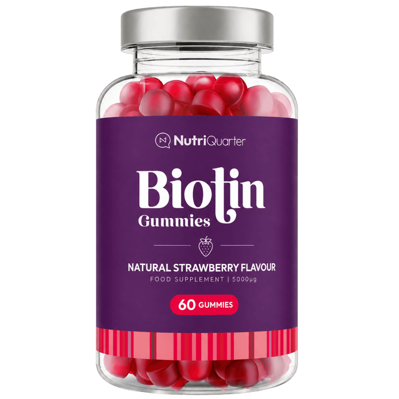 NutriQuarter Biotin 5000ug Gummie Strawberry 60s