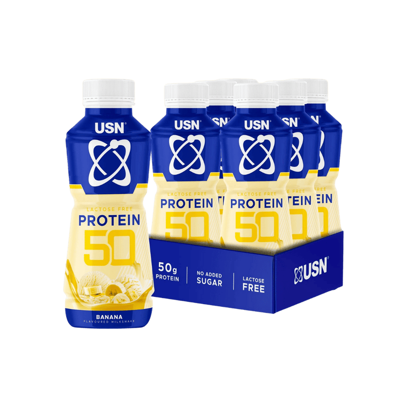 USN TRUST Protein Fuel 50 Banana Flavour High Protein Milkshake 500ml - Case of 6