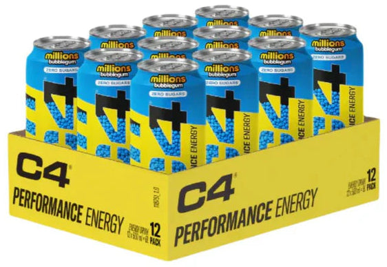 C4 Energy Drink Millions Bubblegum flavour 500ml - Case of 12
