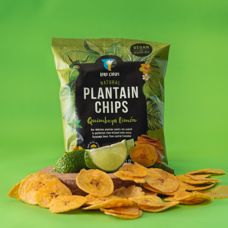 Loro Crisps Natural Plantain Chips, Quimbaya Lime 30g - Case of 20