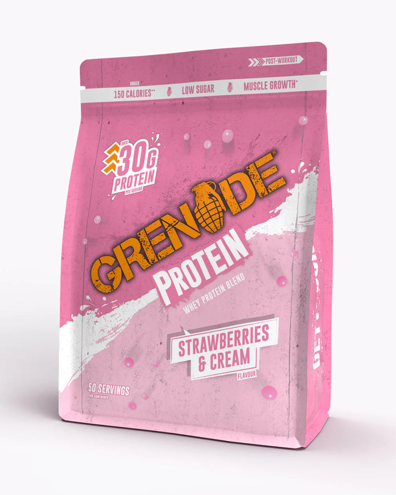 Grenade Strawberries & Cream Protein Powder 2kg (50 servings) [Best Before: 31/01/2026]