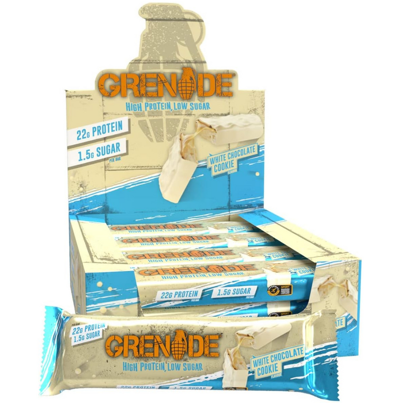 Grenade White Chocolate Cookie Flavour Protein Bar 60g - Case of 12 [Best Before: 30/06/2026]
