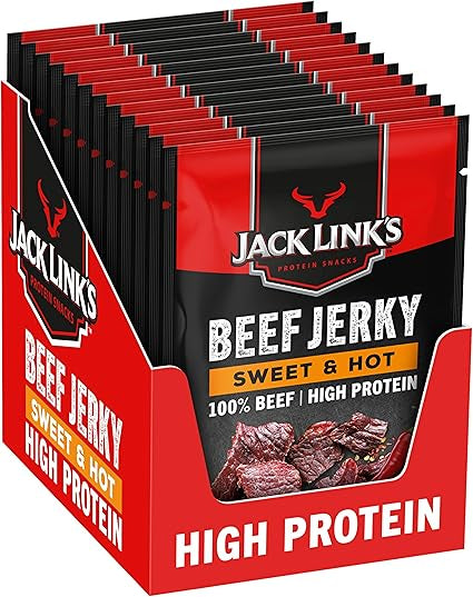 Jack Links Sweet & Hot Beef Jerky 25g - Case of 12 [Best Before: 28/03/2026]