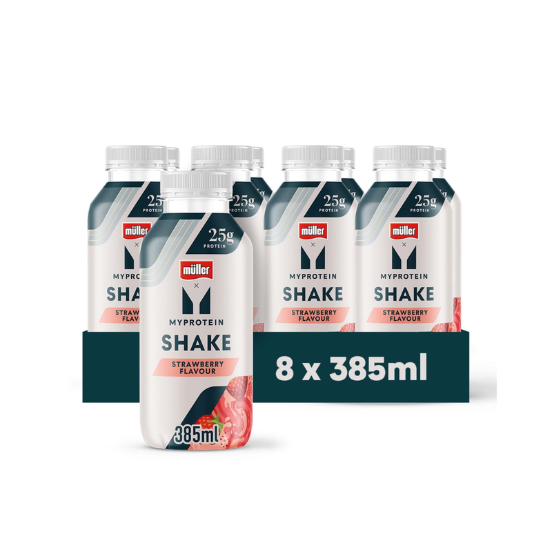 Myprotein x Muller Strawberry Protein Shake 385ml - Case of 8 [Best Before: 12/11/2025]