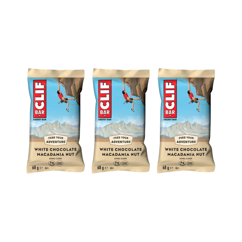 Clif White Chocolate Macadamia Nut Energy Bar (3 x 68g Multipack) [Best Before: 11/04/2026]