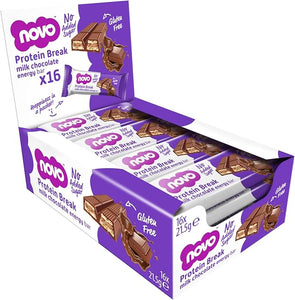 Novo Nutrition Chocolate Protein Break Bar 21.5g - Case of 16 [Best Before: 31/03/2026]
