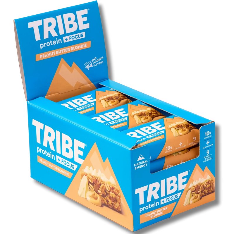 Tribe Peanut Butter Blondie Protein + Focus bar 60g - Case of 12