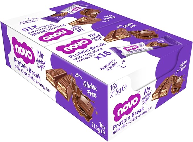 Novo Nutrition Chocolate Protein Break Bar 21.5g - Case of 16 [Best Before: 31/03/2026]
