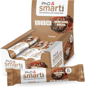 PhD Smart Dark Chocolate Mocha Protein bar 64g - Case of 12 [Best Before: 30/01/2026]