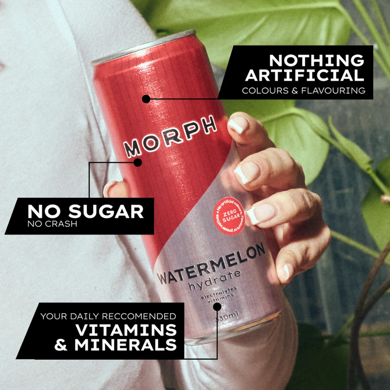 Morph Hydrate Zero Sugar Energy & Electrolyte Drink Watermelon 330ml - Case of 12