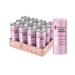 Actiph Acti+ Clean Energy + Nootropics Drink Strawberry & Dragon Fruit 250ml - Case of 12 Best Before [ 31/03/2026 ]