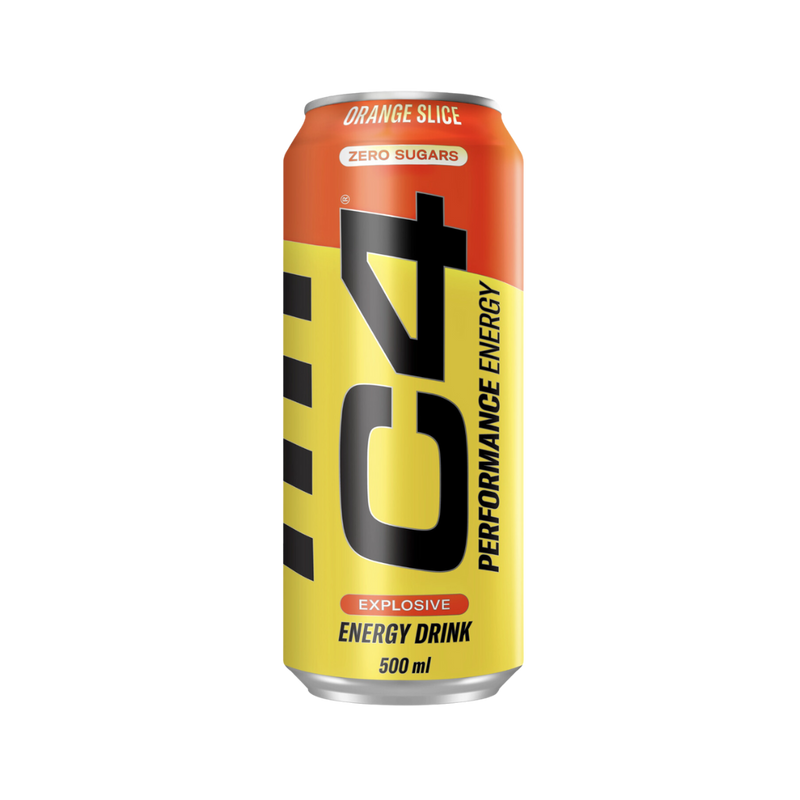 C4 Orange Slice Zero-Sugar Energy Drink 500ml - Case of 12 [Best Before: 29/03/2025]