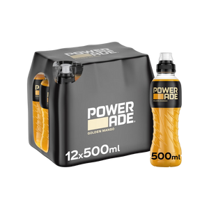 Powerade Golden Mango Isotonic Sports Drink 500ml - Case of 12 [Best Before: 31/05/2026]
