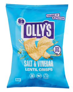 Olly's Salt & Vinegar flavour Lentil Crisps 80g [Best Before: 25/06/2025]