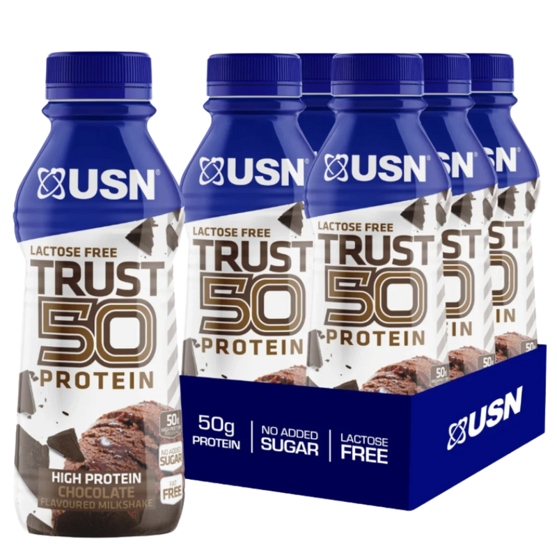 USN TRUST Protein Fuel 50 Chocolate Flavour High Protein Milkshake 500ml - Case of 6 [Best Before: 19/02/2025]