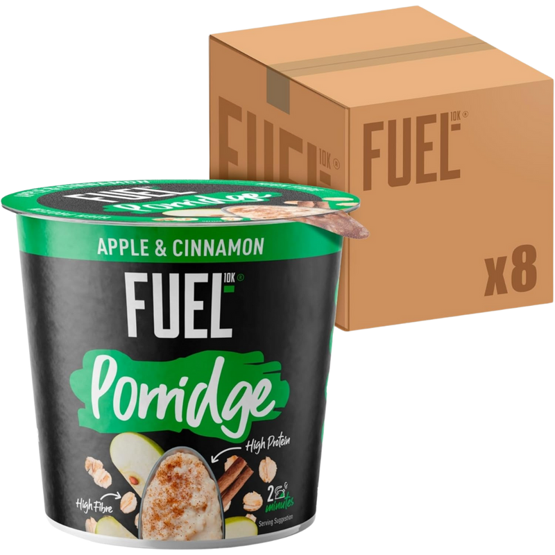 Fuel10k Apple & Cinnamon Porridge 70g - Case of 8 [Best Before Date: 23/09/2025]