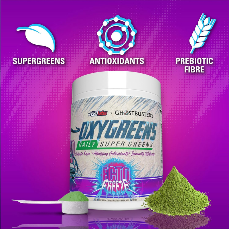 EHP Labs x Ghostbusters Oxygreens Daily Greens Ecto Freeze 261g (30 servings) [Best Before: 13/03/2026]