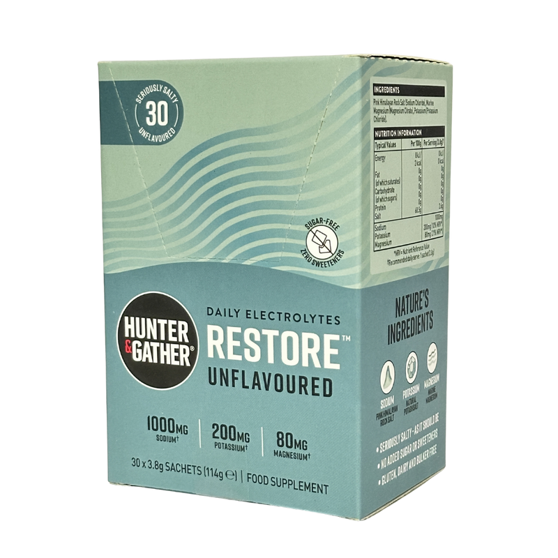 Hunter & Gather Restore Electrolytes Unflavoured 3.75g sachets (Old Recipe) - Bundle of 30