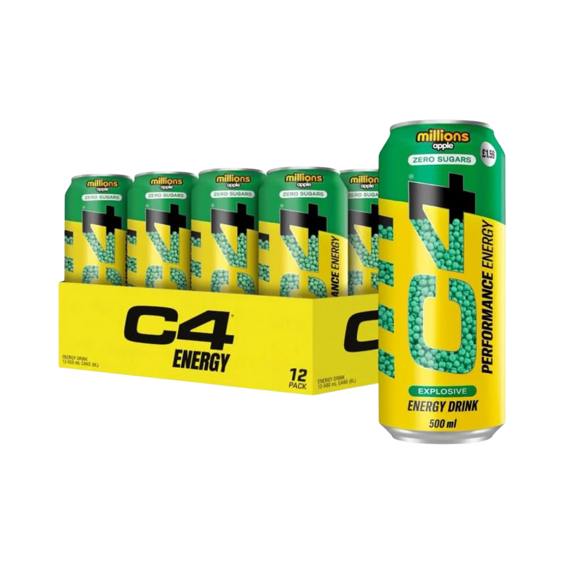 C4 Performance Energy Millions Apple Energy Drink 500ml - Case of 12