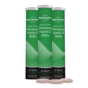 Basic Nutrition Vitamin D3 1000iu Effervescent (20 tablets) - Case of 12