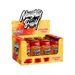 Naughty Boy Menace Pre-Workout Shots Strawberry Mango 60ml - Case of 12 [Best Before: 31/05/2026]