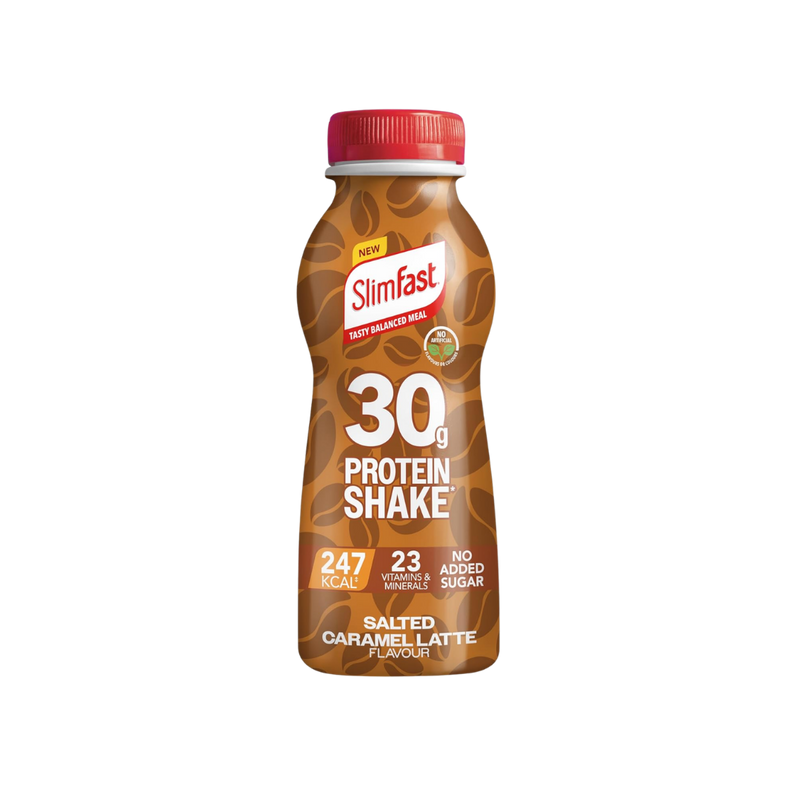 Slimfast Salted Caramel Flavour Ready-to-Drink Protein Shake (30g protein) 325ml - Case of 6