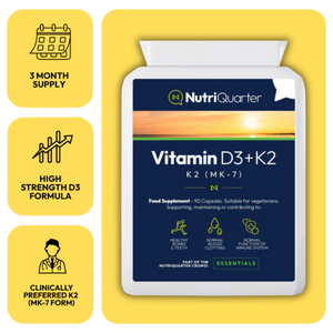 NutriQuarter Vitamin D3 + K2 (90 Capsules)