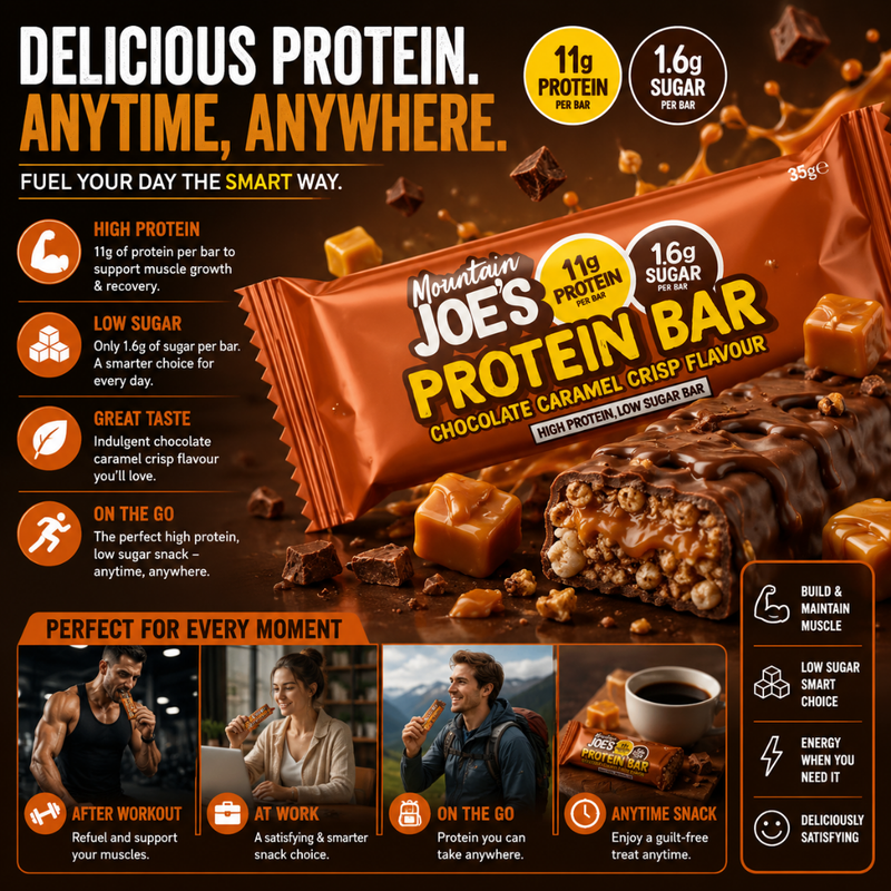 Mountain Joe's  Protein Bar Choc Caramel Crisp 35g - Case of 12