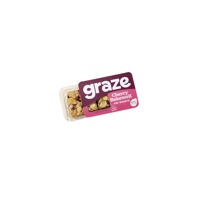 Graze Cherry Bakewell Oat Boosts 50g - Case of 9 [Best Before: 05/10/2025]