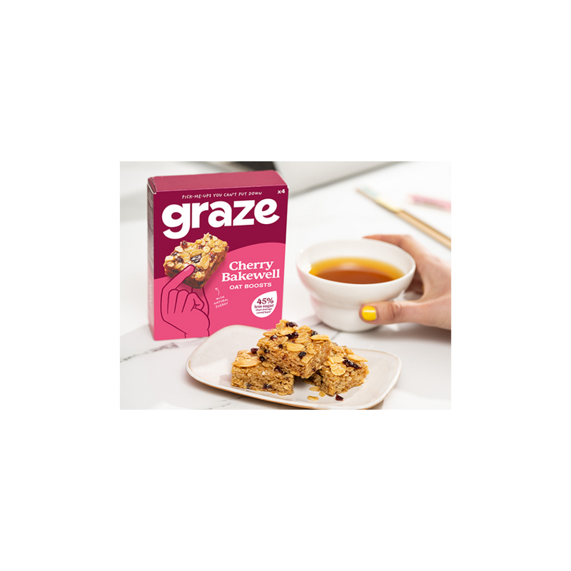Graze Cherry Bakewell Oat Boosts 50g - Case of 9 [Best Before: 05/10/2025]