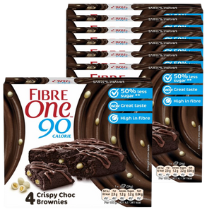 Fibre One 90 Cal Crispy Chocolate Brownie (4 x 24g bar multipack) - Case of 7 [Best Before: 09/07/2025]