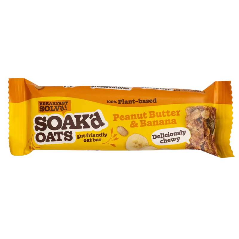 Soak'd High Fibre Peanut & Banana Oat bars 42g - Case of 16 [Best Before: 18/05/2026]