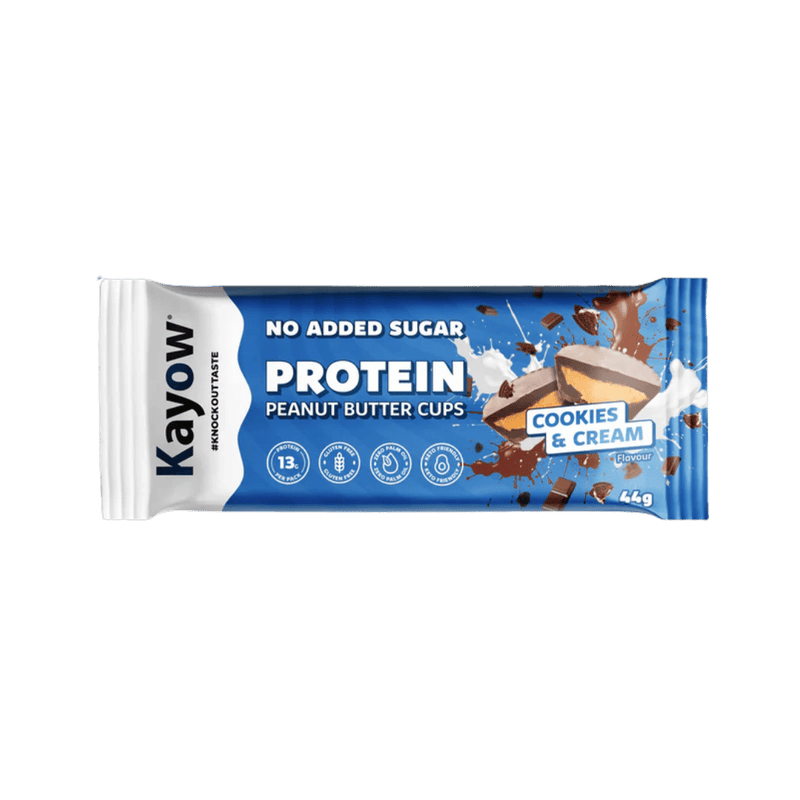 Kayow High Protein Cookies & Cream Peanut Butter Cups 44g - Case of 12 [Best Before: 19/05/2026]