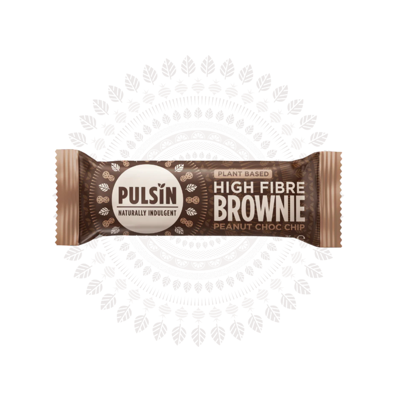 Pulsin Plant Based High Fibre Brownie Peanut Choc Chip 35g - Case of 18
