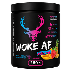Bucked Up Woke AF Miami High-Stim Pre-Workout 260g [Best Before: 31/08/2026]