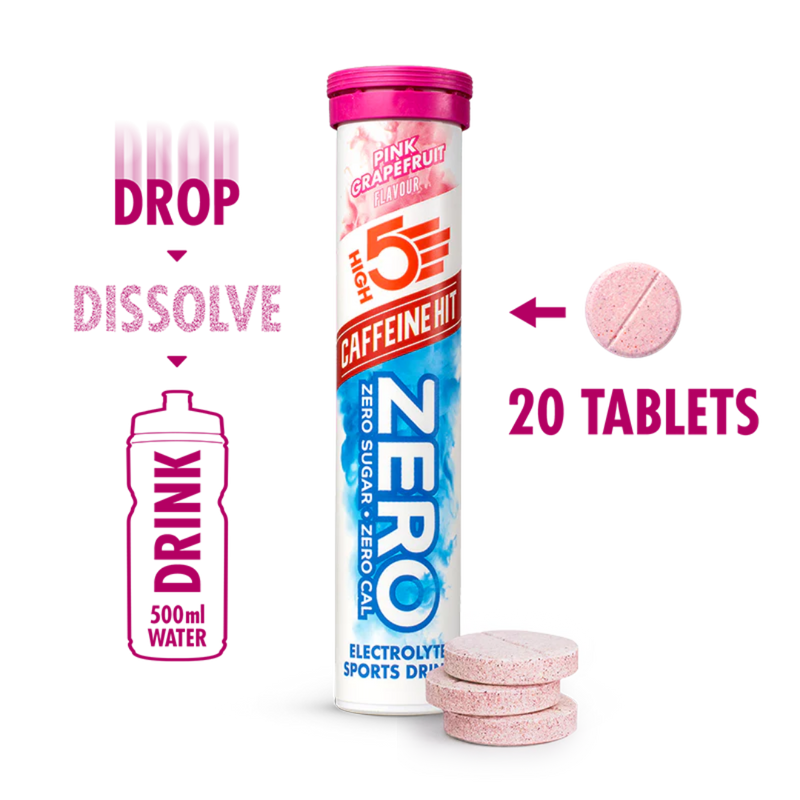 High5 Zero Pink Grapefruit Flavour Caffeine Hit Electrolyte Sports Drink tablets (20 tablets)